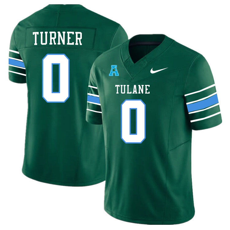 #0 Maurice Turner Tulane Green Wave Jersey College Football Uniforms,Apparels Stitched-Green